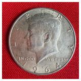 1964 90% Silver Kennedy Half Dollar