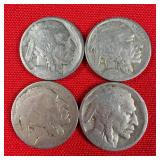 4 - Illegible Date Buffalo Nickels