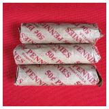 3 - 50 Cent Rolls of Unsorted Pennies