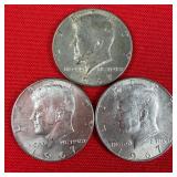 3 - 1967 40% Silver Kennedy Half Dollars
