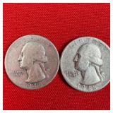 2 - 1948-S 90% Silver Washington Quarters