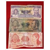 3 - Honduran Paper Notes 1 2 5 Lempiras