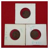 3 - Lincoln Wheat One Cent Pennies; 1925 1917 1929