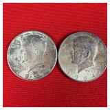 2 - 1964 90% Kennedy Half Dollars