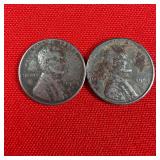 2 - 1943-S WW2 Wartime Steel Lincoln Wheat Penny