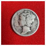 1936 90% Silver Mercury Dime
