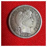 1905 Barber Dime 90% Silver