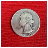 1950-S 90% Silver Washington Quarter