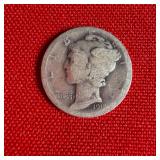 1918 90% Silver Mercury Dime