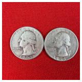 2 - 1953-S 90% Silver Washington Quarters