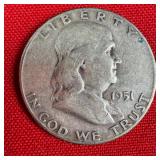 1951 90% Silver Franklin Half Dollar