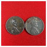 2 - 1943 WW2 Wartime Steel Lincoln Wheat Pennies