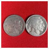 2 Illegible Date Buffalo Nickels