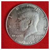 1968 40% Silver Kennedy Half Dollar