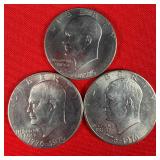3 - 1976 Bicentennial Eisenhower 'Ike' $1 Dollars