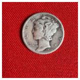 1938 90% Silver Mercury Dime