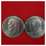 2 - 1976 Bicentennial Ike $1 Dollar Coins