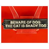Cast Iron 'Beware of Dog' Sign