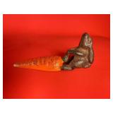 Cast Iron Bunny & Carrot Door Stopper