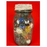 Zinc Lid Mason Jar Filled W/ Marbles