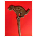 No! Pooping Cast Iron Lawn Sign