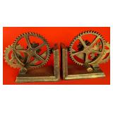 Gears & Sprockets Cast Metal Book Ends