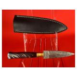 Damascus Boot / Stiletto Dagger W/ Sheath