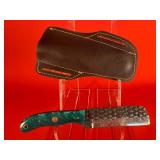 Carbon Steel Sheeps Foot Style Knife W/ Sheath