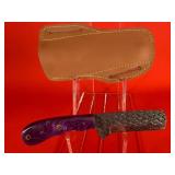 Carbon Steel Bull Cutter Style Knife W/ Sheath