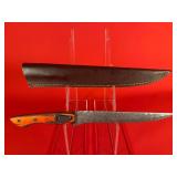 Damascus 9' Blade Fillet / Boning Knife W/ Sheath