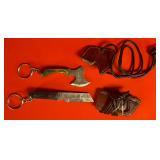 2 - Mini Damascus Keychain Knives