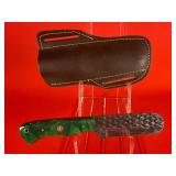 Carbon Steel Bull Cutter Style Knife W/ Sheath