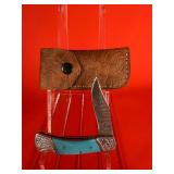 Damascus Lockback Folding Pocket Knife