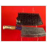 Carbon Steel Butcher / Chef's Cleaver W/ Sheath