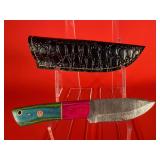 Damascus Fixed Blade Knife W/ Sheath