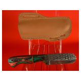 Carbon Steel Bull Cutter Style Knife W/ Sheath