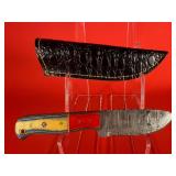 Damascus Fixed Blade Knife W/ Sheath
