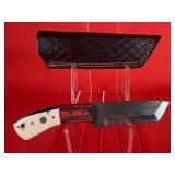 Carbon Steel Tanto Style Knife W/ Sheath