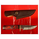 Damascus Fixed Blade Knife W/ Sheath