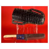 Texan Flag Bull Cutter Style Knife W/ Sheath