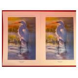 2 - Signed & Numbered 'Winter Egret' Kay Barneby