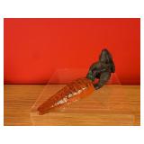 Cast Iron Rabbit W/ Carrot Door Stopper
