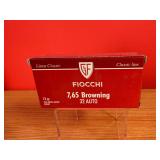 50 Rounds of Fiocchi 7.65 Browning (.32 Auto) Ammo
