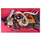 Lot of Misc. Items; Antler, Rope, Holster, & More