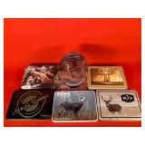 6 - Empty Uncle Henry, Bear, Schrade Knife Tins