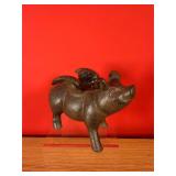 'When Pigs Fly' Cast Iron Statue
