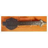 Cast Iron Harley Davidson Motorcycle Parking Sign