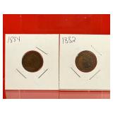 1882 & 1884 Indian Head One Cent Pennies