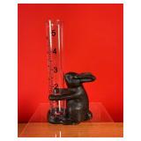 Cast Iron Rabbit Rain Gauge