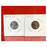 1943 & 1943-D WW2 Wartime Lincoln Wheat Penny